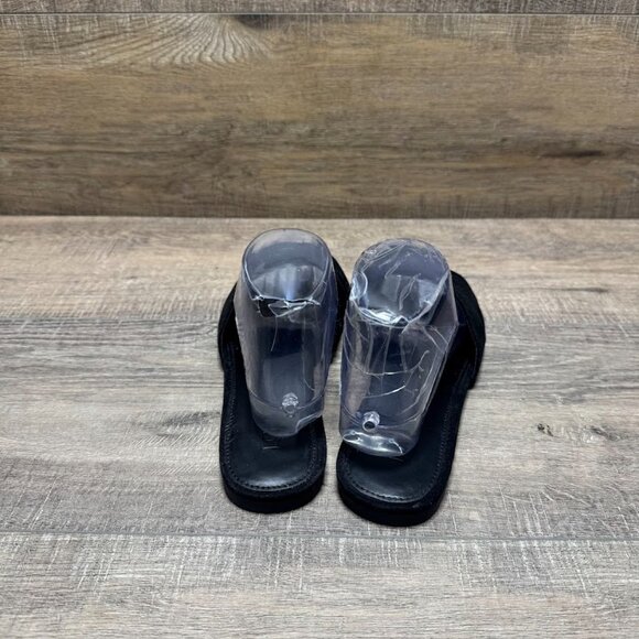 J. Crew Black Microsuede Single Strap Sandal Women's Size 8 - Picture 3 of 6